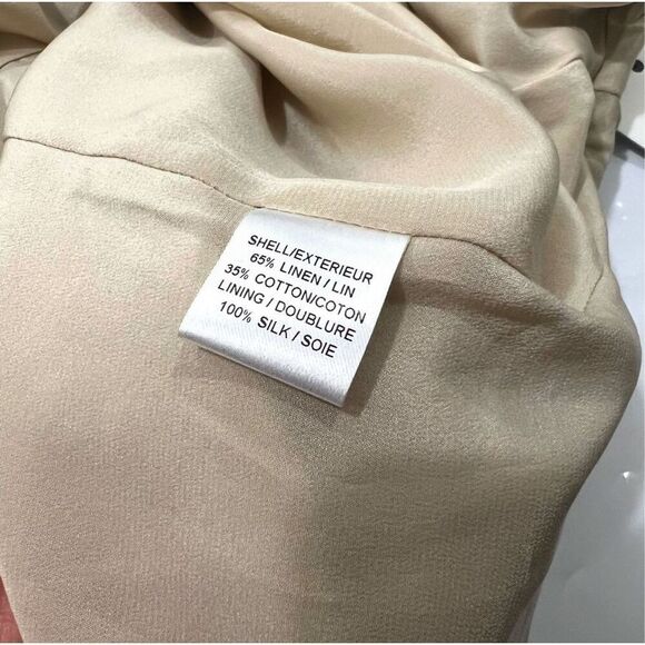 Adam Lippes New w Tags ! Beige & Navy Floral Linen-Cotton Jacquard Sheath Dress - Picture 4 of 13